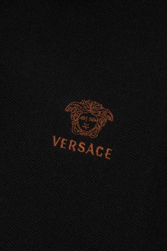 26FW 베르사체 폴로 티셔츠 10240311A17681 2B9A0 BLACK LIPSTICK RED - VERSACE