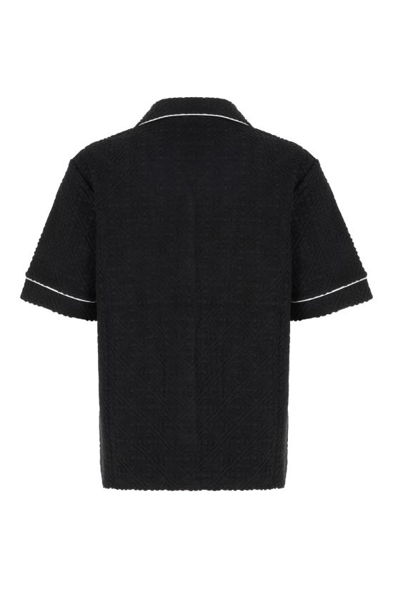 26FW 카사블랑카 반팔 셔츠 MPF26SH085 02 MONOGRAM TOWELLING BLACK - CASABLANCA