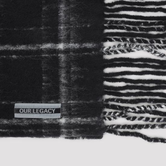 26FW 아워레가시 머플러/스카프 A4248EBF BLACK FUZZY ALPACA CHECK - OUR LEGACY