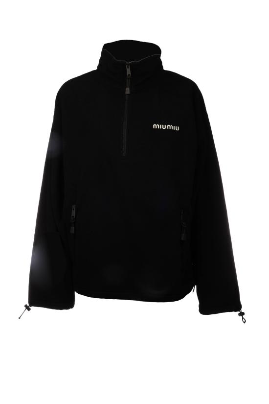 26FW 미우미우 플리스 스웨트셔츠 MJL04315V3 F0002 Nero