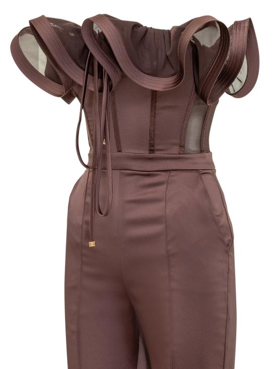26SS 엘리자베타프랜치 원피스 TU06562E2 644 CACAO - ELISABETTA FRANCHI