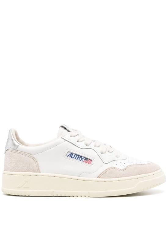 26FW 오트리 메달리스트 로우 레더 스니커즈 AULW LS74WHITE SILVER