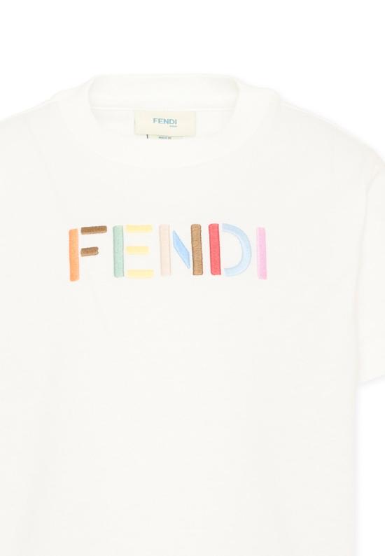 26FW [키즈] 펜디 티셔츠 JUI208 AY8D F0TU9 IVORY - FENDI