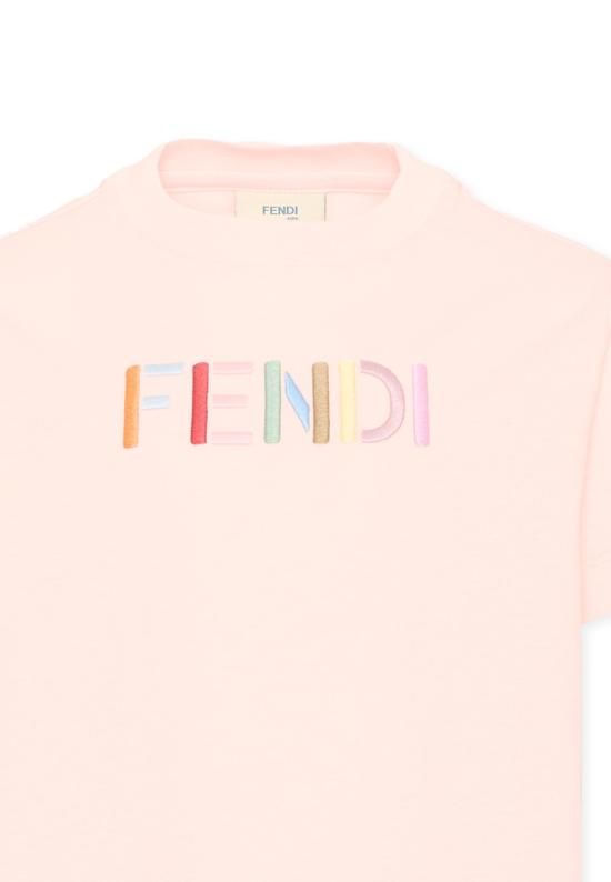 26FW [키즈] 펜디 티셔츠 JUI208 AY8D F1UL9 PINK - FENDI