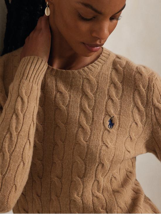 26FW 랄프 로렌 스웨터 Misto 캐시미어 Cammello 소재의 Maglia a Trecce - RALPH LAUREN