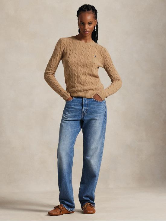 26FW 랄프 로렌 스웨터 Misto 캐시미어 Cammello 소재의 Maglia a Trecce - RALPH LAUREN