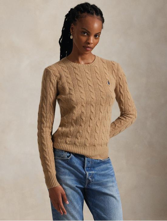 26FW 랄프 로렌 스웨터 Misto 캐시미어 Cammello 소재의 Maglia a Trecce