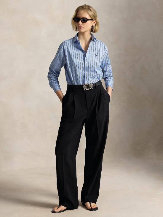 26FW 랄프 로렌 셔츠 카미시아 릴렉스드 핏 a Righe Blu/Bianco - RALPH LAUREN