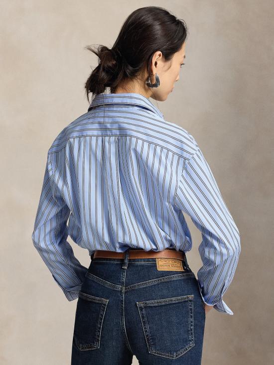 26FW 랄프 로렌 셔츠 카미시아 릴렉스드 핏 a Righe Blu/Bianco - RALPH LAUREN