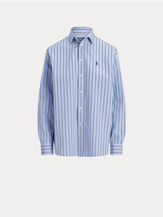26FW 랄프 로렌 셔츠 카미시아 릴렉스드 핏 a Righe Blu/Bianco - RALPH LAUREN