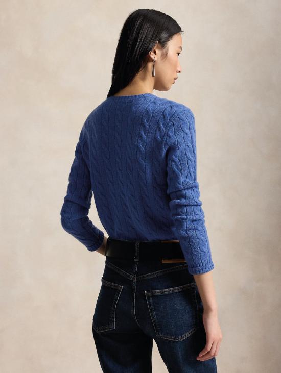 26FW 랄프 로렌 스웨터 미스토 캐시미어 코발토 소재의 Maglia a Trecce - RALPH LAUREN