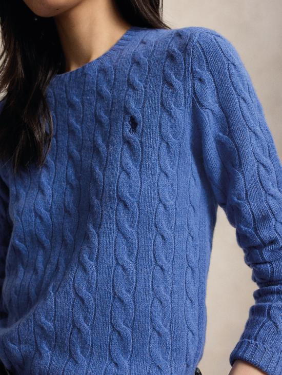 26FW 랄프 로렌 스웨터 미스토 캐시미어 코발토 소재의 Maglia a Trecce - RALPH LAUREN