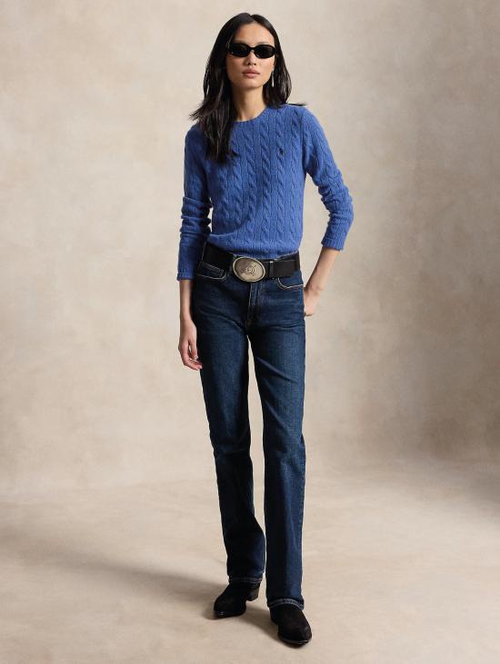 26FW 랄프 로렌 스웨터 미스토 캐시미어 코발토 소재의 Maglia a Trecce - RALPH LAUREN