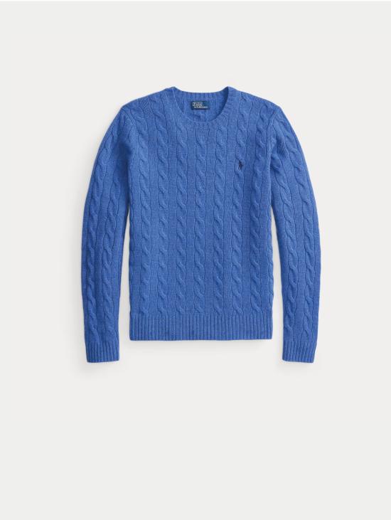 26FW 랄프 로렌 스웨터 미스토 캐시미어 코발토 소재의 Maglia a Trecce - RALPH LAUREN