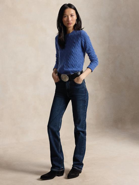 26FW 랄프 로렌 스웨터 미스토 캐시미어 코발토 소재의 Maglia a Trecce - RALPH LAUREN