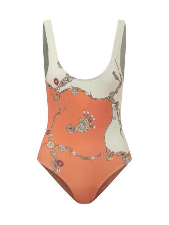 26FW 베르사체 의류 10261891A18765 5O360 ORANGE WHITE GOLD