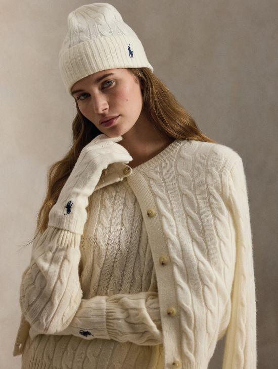26FW 랄프 로렌 비니 베레토 콘 라보라치오네 아 트레체 크레마 - RALPH LAUREN