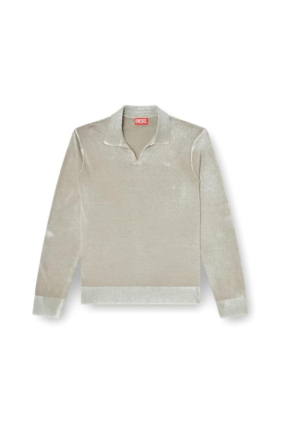 26FW 디젤 페이디드 리버스 프린트 폴로 티셔츠 A217500BKCB 77F SANDY BEIGE
