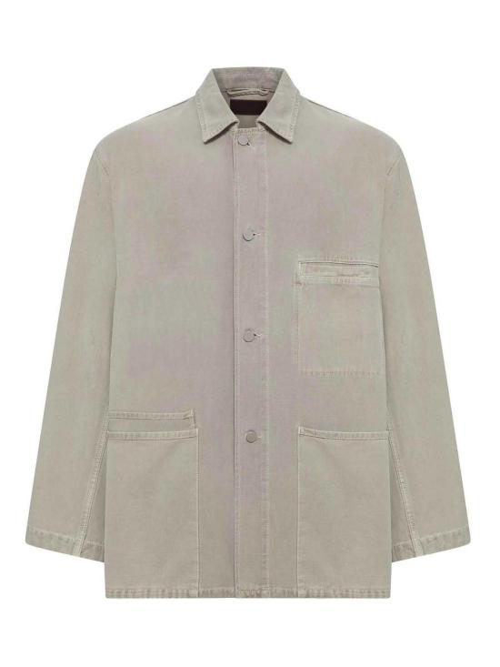 26SS 르메르 스노우 브로큰 트윌 유틸리티 오버셔츠 SH1266LD1052BK201 Grey