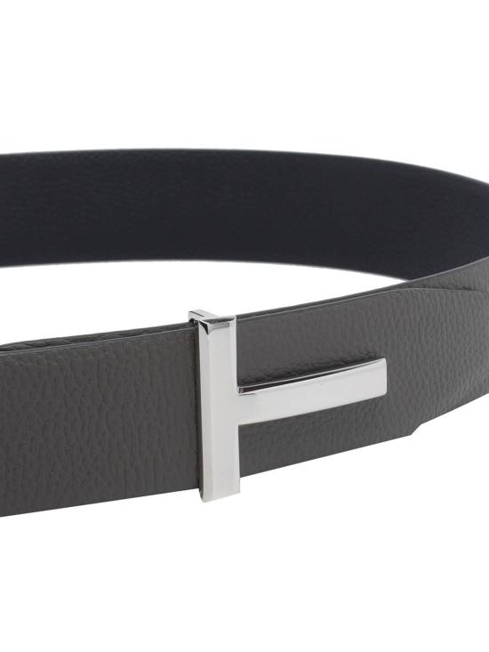 26FW 톰포드 그레인 레더 T 아이콘 벨트 40mm TB178LCL236STNE Grey - TOMFORD