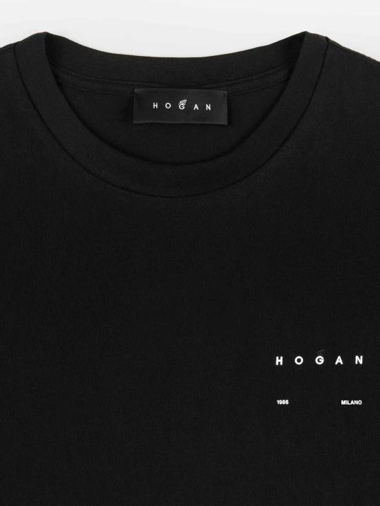 26SS 호간 반팔 티셔츠 KQMB3522360ZFVB999 BLACK - HOGAN