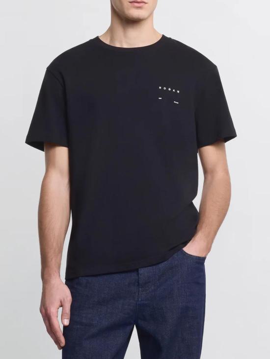 26SS 호간 반팔 티셔츠 KQMB3522360ZFVB999 BLACK - HOGAN