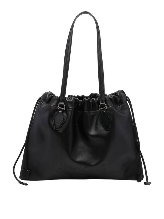 26FW 지미추 토트백 DRAWSTRINGTOTEMZKPBLACKLIGHTGOLD Black