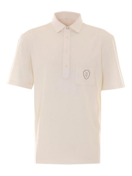 26SS 브루넬로 쿠치넬리 버진 울 라이트웨이트 캔버스 폴로 셔츠 MM6961301FCTL60 WHITE