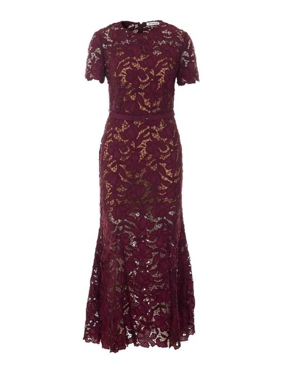 26FW 셀프 포트레이트 롱 원피스 107MBURGUNDY Red