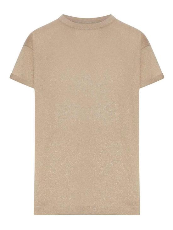 26FW 브루넬로 쿠치넬리 스파클링 캐시미어 실크 니트 티셔츠 M41810000PC077 NUDE NEUTRALS