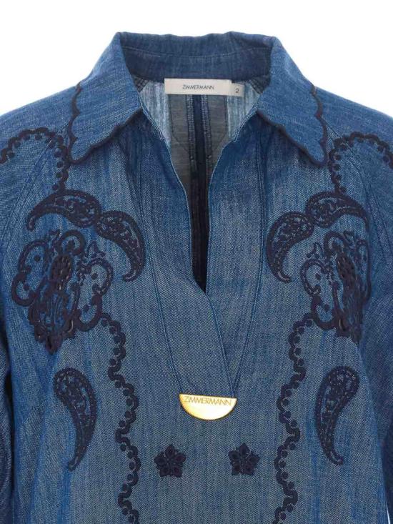 26FW 짐머만 미디 원피스 8358DSS261RWBLU Blue - ZIMMERMANN