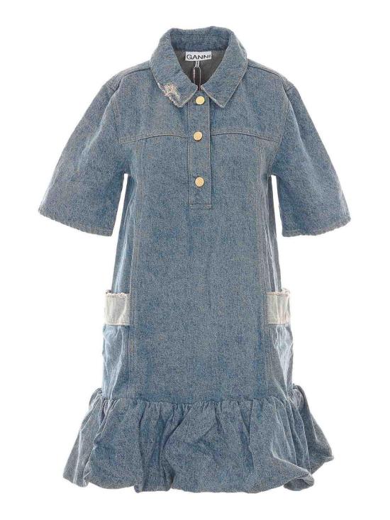 26SS 가니 패치워크 데님 드레스 A1030482567 Blue