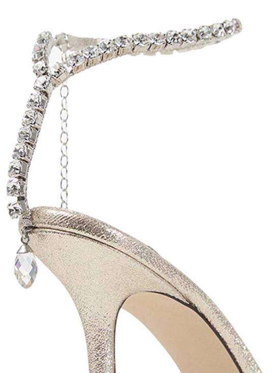 26FW 지미추 힐/펌프스 SAEDA100DQMPLATINUMCRYSTAL Gold - JIMMY CHOO