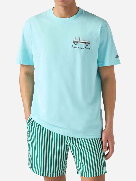 26SS 세인트바쓰 반팔 티셔츠 POT000104515L Light Blue - MC2 SAINT BARTH