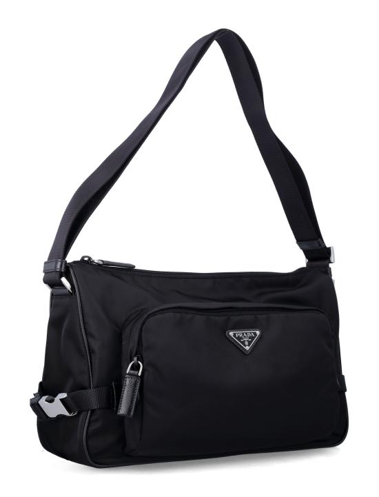 26FW 프라다 라지 리나일론 앤 사피아노 레더 숄더백 2VH1912DMG F0002 NERO - PRADA