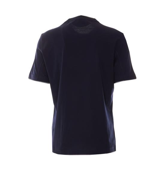 26FW 브루넬로 쿠치넬리 자수 로고 티셔츠 M0B137427 CD325 Blue - BRUNELLO CUCINELLI
