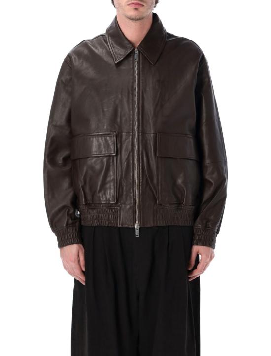26SS 스튜디오 니콜슨 피스톤 레더 자켓 SNM1115BROWN