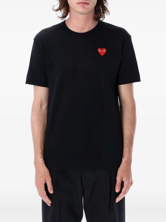 26FW 꼼데가르송 레드 하트 티셔츠 P1T108 BLACK - COMME DES GARCONS