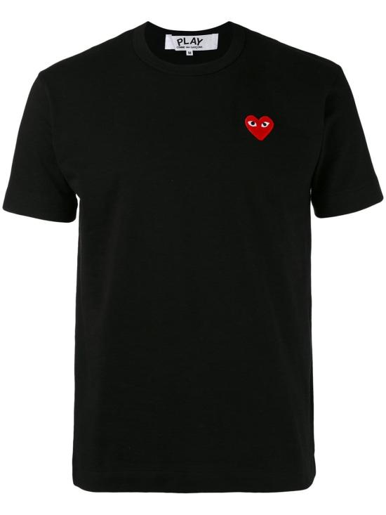 26FW 꼼데가르송 레드 하트 티셔츠 P1T108 BLACK - COMME DES GARCONS