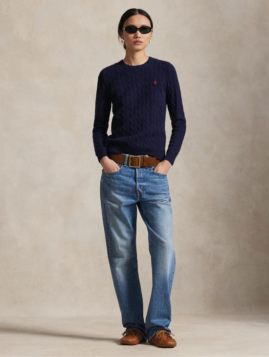 26FW 랄프 로렌 스웨터 미스토 캐시미어 네이비 소재의 Maglia a Trecce - RALPH LAUREN