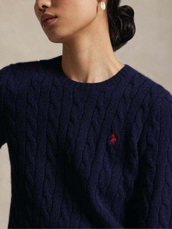 26FW 랄프 로렌 스웨터 미스토 캐시미어 네이비 소재의 Maglia a Trecce - RALPH LAUREN
