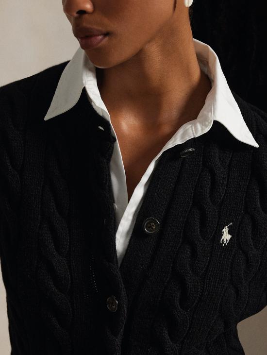 26FW 랄프 로렌 가디건 미스토 캐시미어 네로 소재의 트레체 카디건 라보라토 - RALPH LAUREN