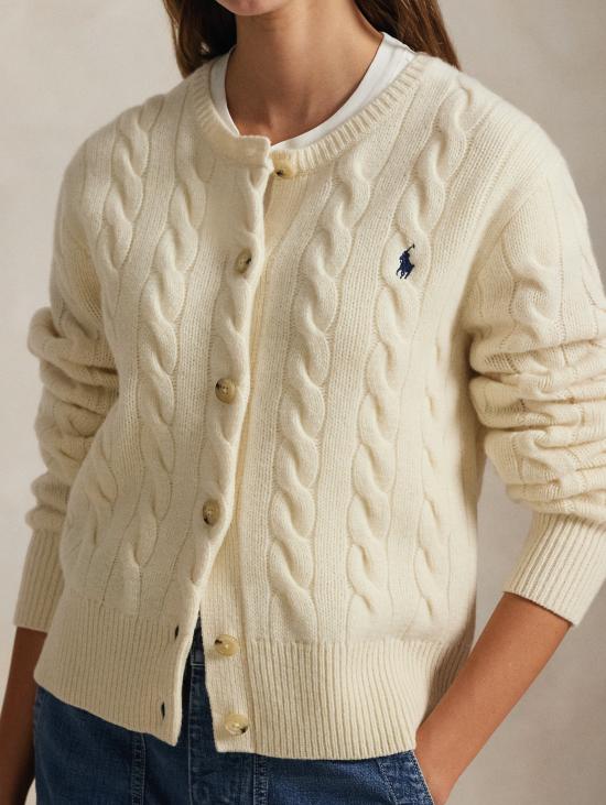 26FW 랄프 로렌 가디건 미스토 캐시미어 크레마 소재의 트레체 카디건 라보라토 - RALPH LAUREN