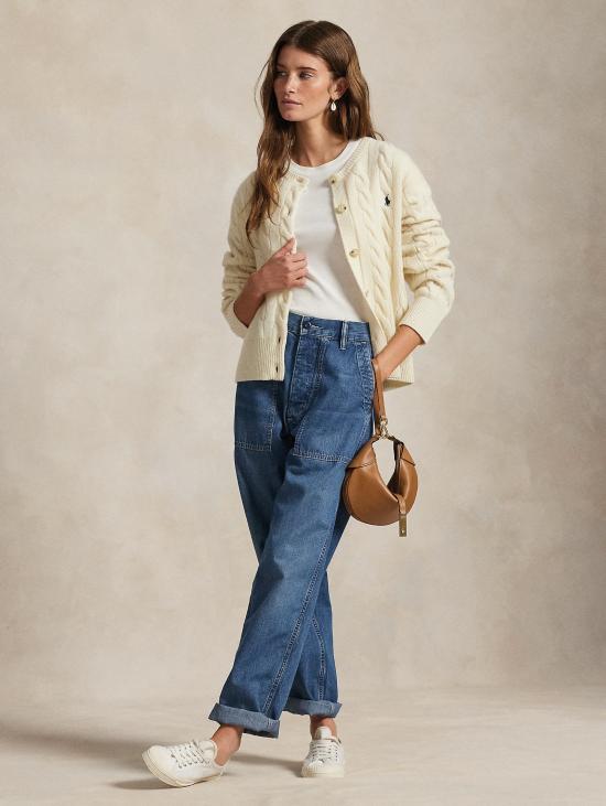 26FW 랄프 로렌 가디건 미스토 캐시미어 크레마 소재의 트레체 카디건 라보라토 - RALPH LAUREN