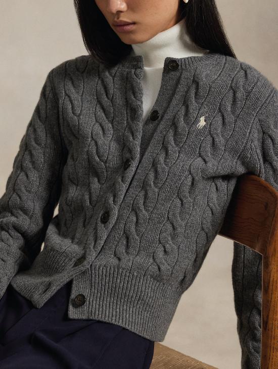 26FW 랄프 로렌 가디건 미스토 캐시미어 그리지오 소재의 트레체 카디건 라보라토 - RALPH LAUREN