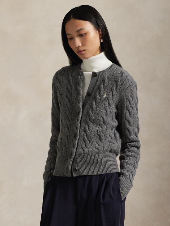 26FW 랄프 로렌 가디건 미스토 캐시미어 그리지오 소재의 트레체 카디건 라보라토