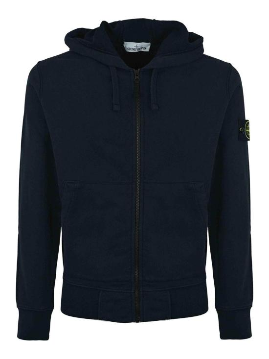 26FW 스톤 아일랜드 오가닉 코튼 플리스 레귤러 핏 후드 집업 6100061S0051V0020 DARK BLUE