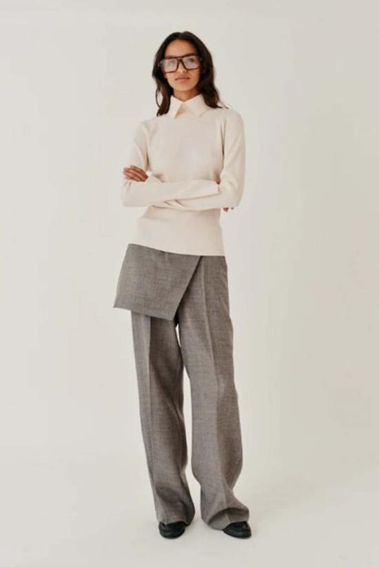  더 가먼트 스트레이트 팬츠 가먼트 파인 스커트  그레이 멜란지 - THE GARMENT