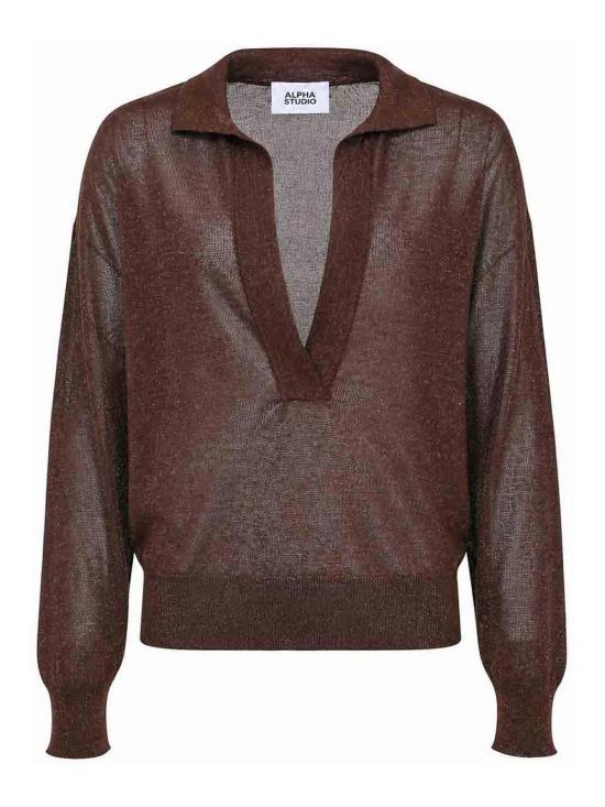 26SS 알파스튜디오 폴로 티셔츠 AD6161B2009 Dark Brown