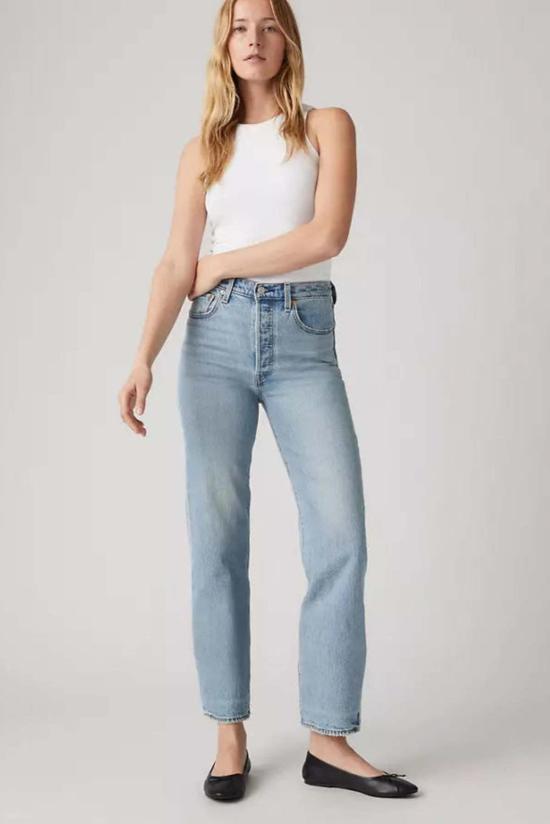  리바이스 데님 팬츠 립케이지 스트레이트 앵클 진 데님 - LEVI'S